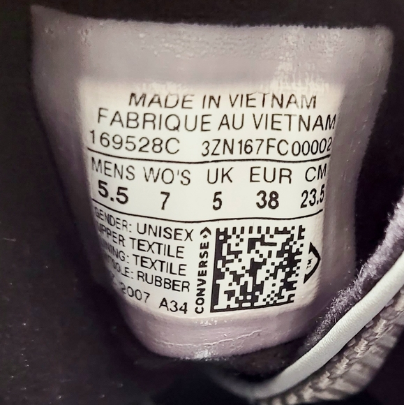 Converse Bosey MC Hi Grey Grey Orange Men's 5.5 Women's 7 - Picture 6 of 6